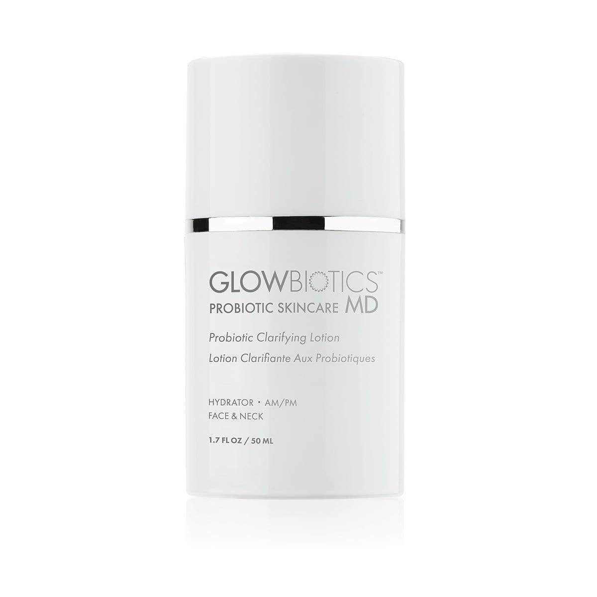 Glowbiotics MD Probiotic Clarifying Lotion in White Bottle 1.7 fl oz