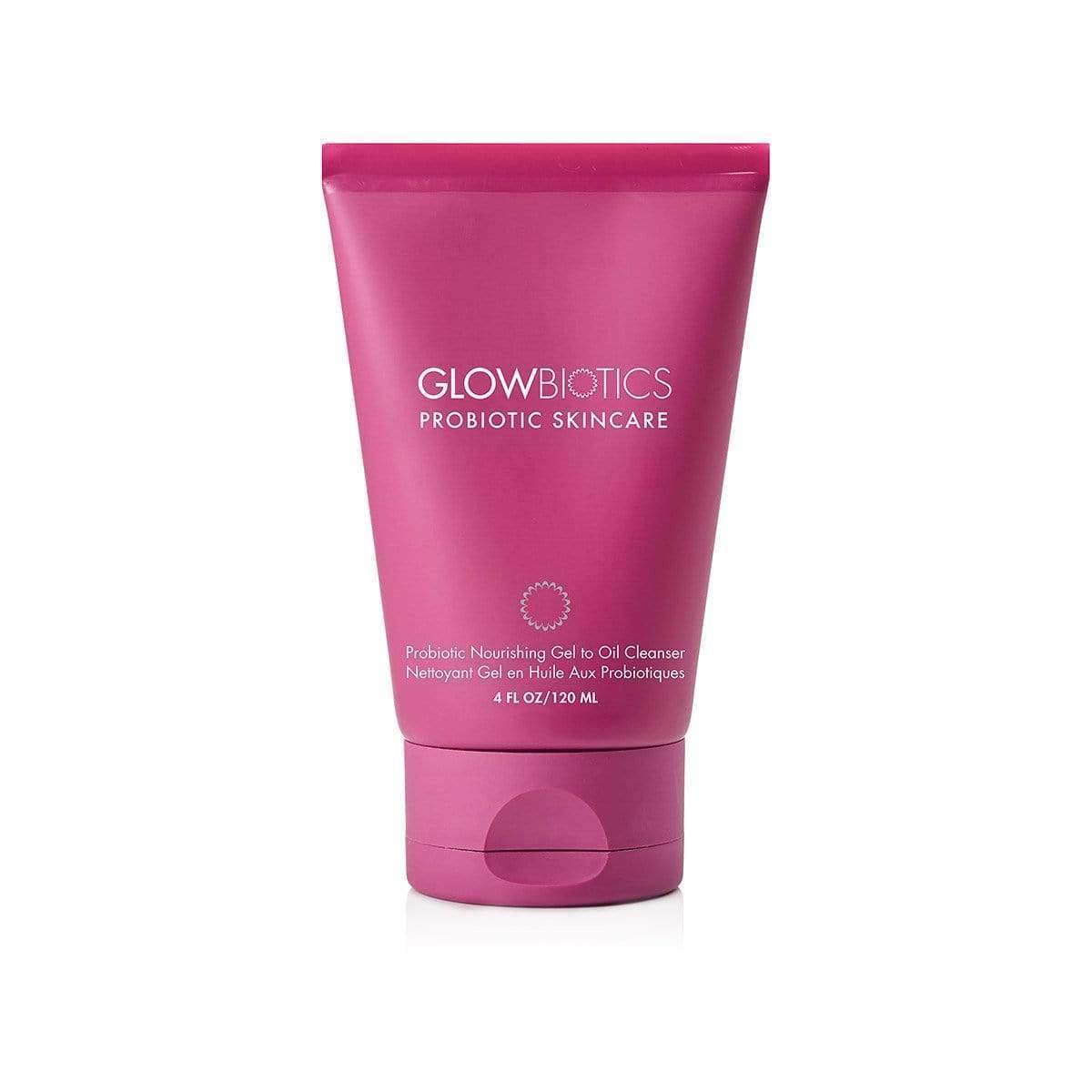 Glowbiotics Probiotic Nourishing Gel to Oil Cleanser in a Pink Bottle 4 fl oz