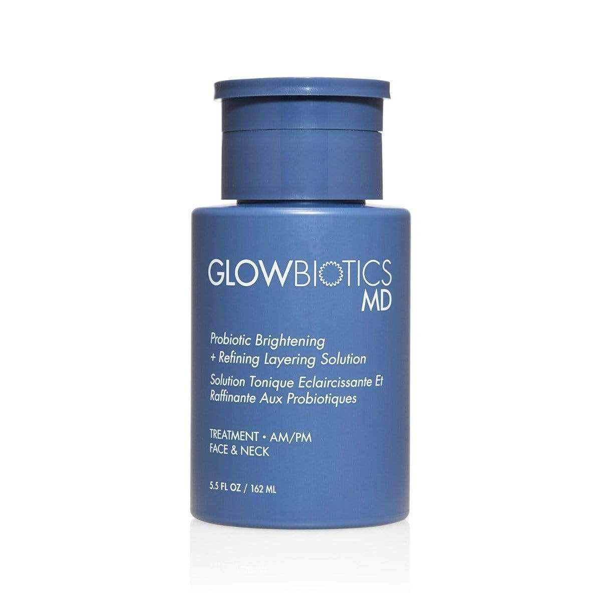 Glowbiotics MD Probiotic Brightening + Refining Layering Solution in a Blue Bottle 5.5 fl oz