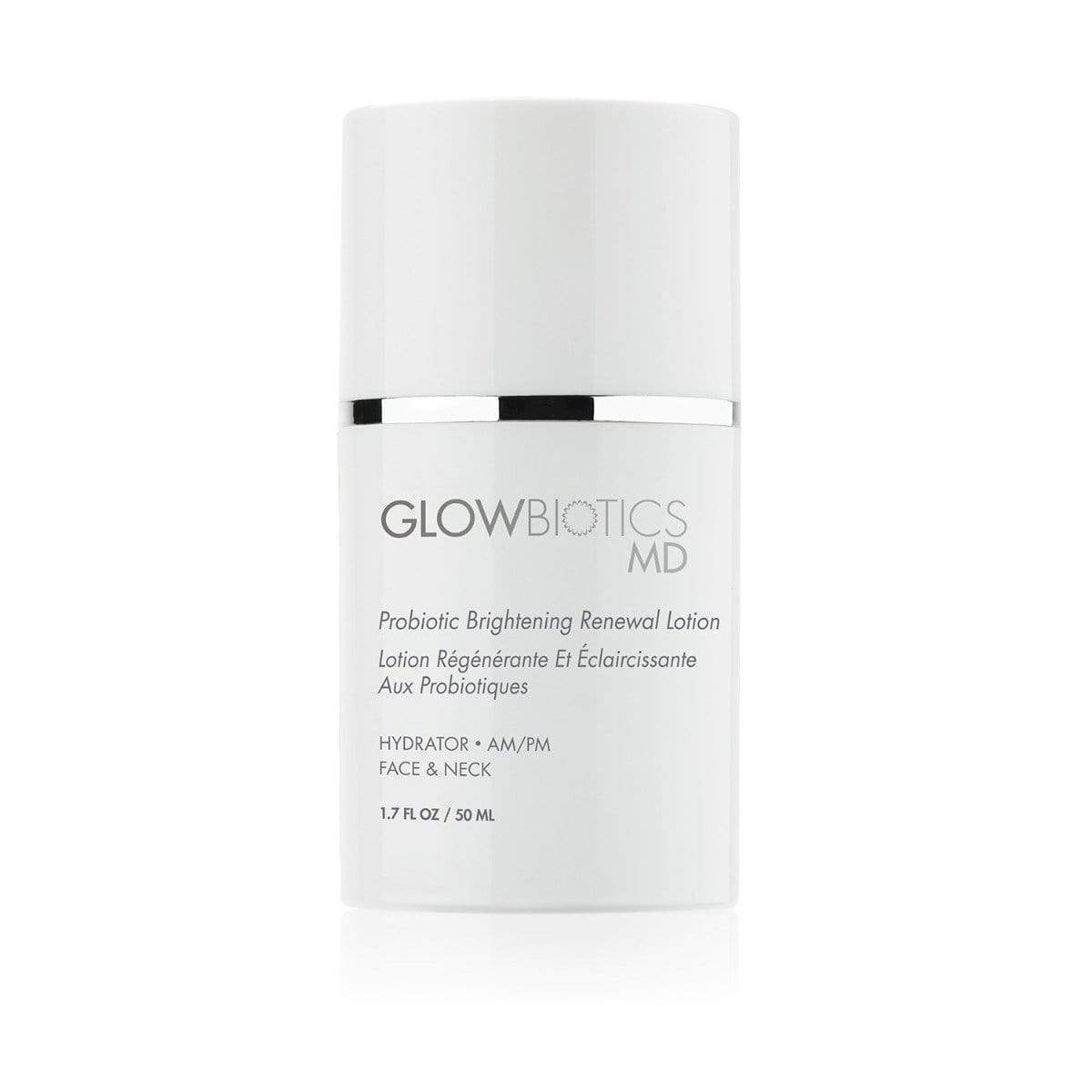 Glowbiotics MD Probiotic Brightening Renewal Lotion in White Bottle 1.7 fl oz